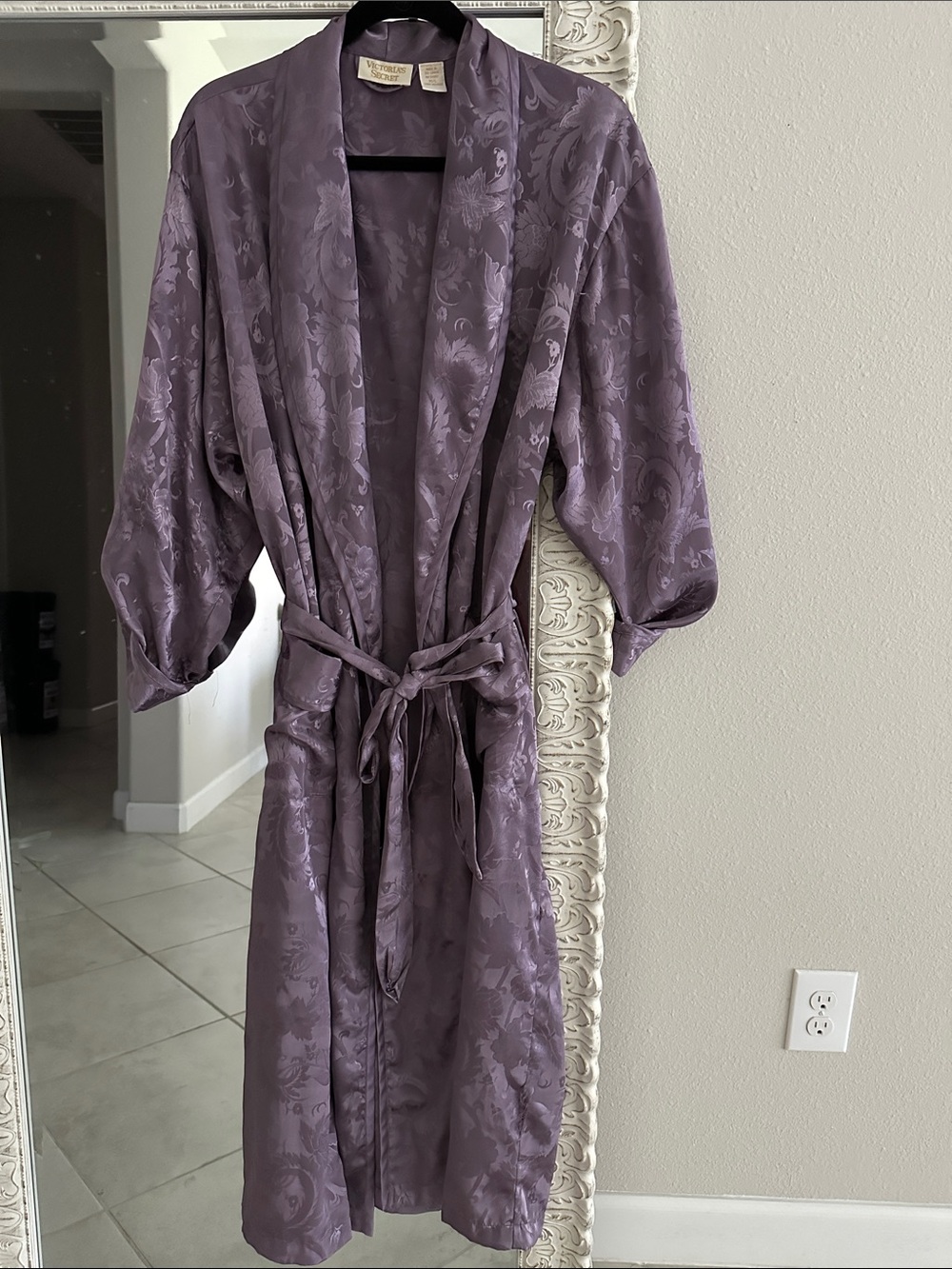 Victoria's Secret Gold Label Purple Satin Robe
